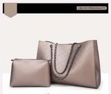 Women Bags Set 2 Pcs Leather Handbag Women Large Tote Bags Ladies Shoulder Bag