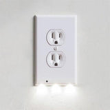 Outlet Wall Plate With LED Night Lights-No Batteries Or Wires