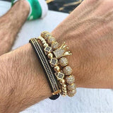 PRESIDENTIAL - 18K Gold 3stack Crown Bracelet