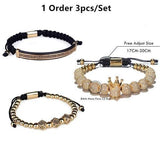 PRESIDENTIAL - 18K Gold 3stack Crown Bracelet