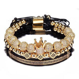 PRESIDENTIAL - 18K Gold 3stack Crown Bracelet