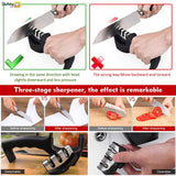 Knife Sharpener 3 Stages Professional Kitchen Sharpening Stone Diamond Ceramic Sharpener Tool