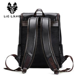 Men's Leather USB Charging Backpack - Anti Theft