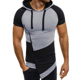 Men Clothes 2018 Bodybuilding Hoodies Men Sweatshirts Casual Gyms Patchwork Hoody Short Sleeve Sweatshirt Men's Slim Fit Hooded