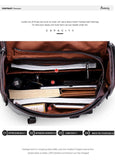 Men's Leather USB Charging Backpack - Anti Theft