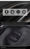 Men's Leather USB Charging Backpack - Anti Theft