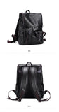 Men's Leather USB Charging Backpack - Anti Theft