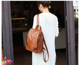 Women's Leather Anti Theft Backpack