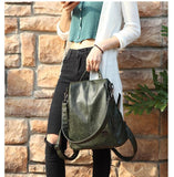 Women's Leather Anti Theft Backpack