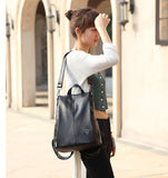 Women's Leather Anti Theft Backpack