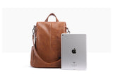 Women's Leather Anti Theft Backpack