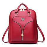 Women's Anti Theft Leather Backpack