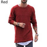 Stylish Sweaters Knitted Long Sleeve Tops Pullovers Hiphop Men's Sweater Solid Loose Fit Autumn Men Casual Clothes Hombre
