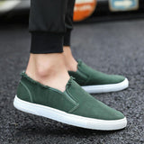 Men's Single Shoes College Style Canvas White Shoes Student Shoes