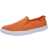 Men's Single Shoes College Style Canvas White Shoes Student Shoes