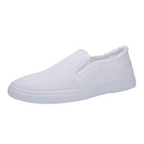 Men's Single Shoes College Style Canvas White Shoes Student Shoes